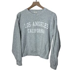 Brandy Melville John Galt Grey Waffle Knit Crewneck Graphic Sweatshirt One Size
